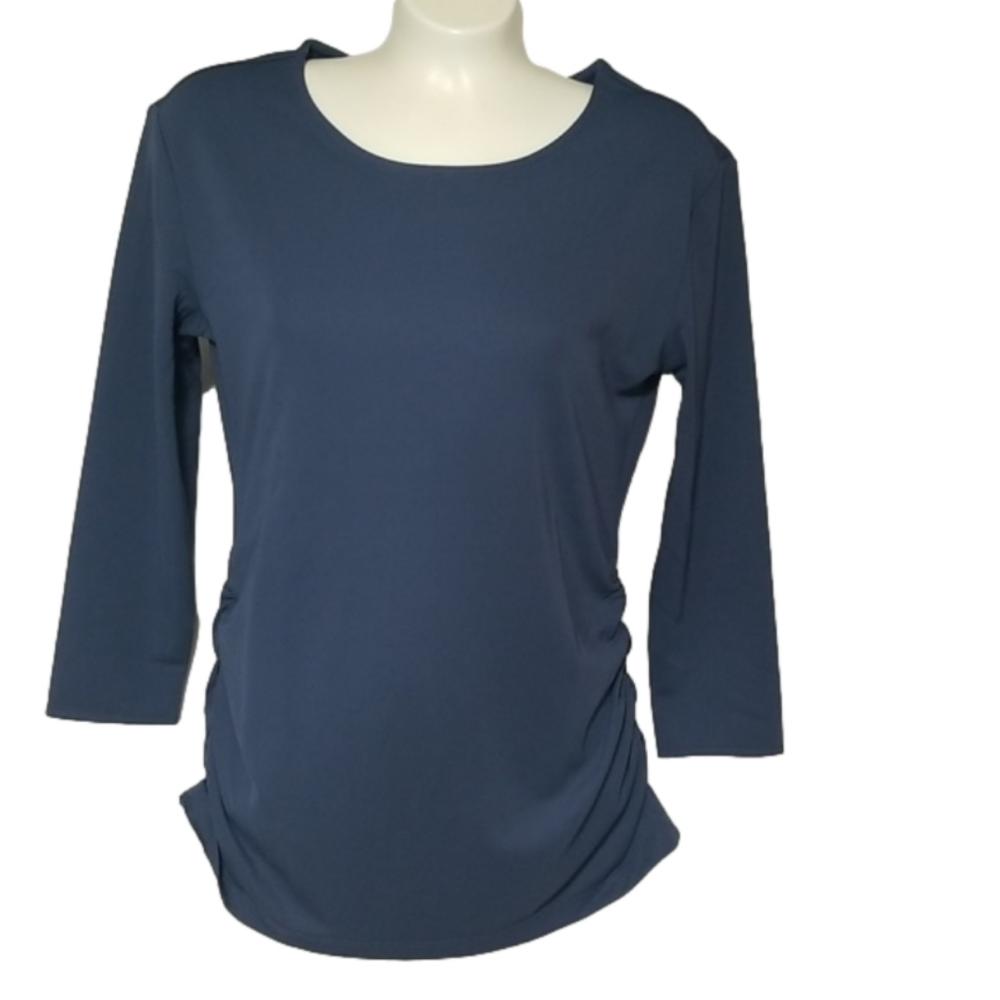 Ann Taylor Factory Blue Long Sleeve Blouse